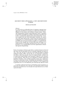 page 319 ARGUMENT FROM APPEARANCE: A NEW