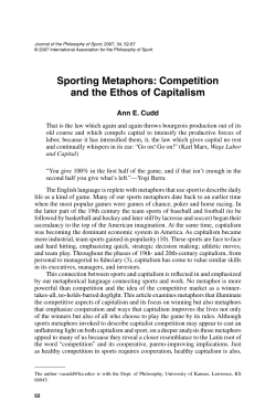 Sporting Metaphors: Competition and the Ethos of