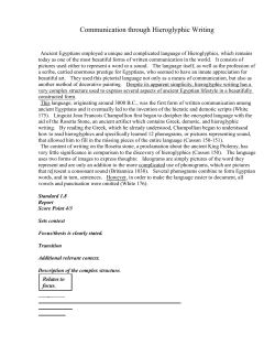 Communication through Hieroglyphic Writing