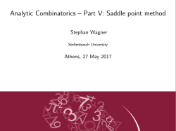 Analytic Combinatorics &ndash; Part V: Saddle point method