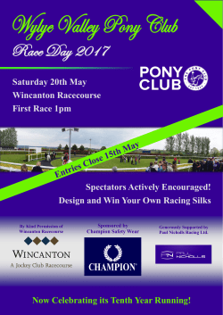 Saturday 20th May Wincanton Racecourse First