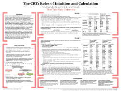 The CRT: Roles of Intuition and Calculation