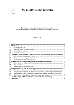 Privately managed funded pension provision and their contribution