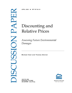Discounting and Relative Prices: Assessing Future