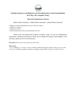 INTERNATIONAL CONFERENCE ON MATHEMATICS AND