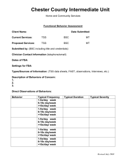Functional Behavior Assessment Form
