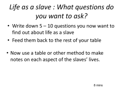 Life as a slave