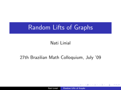 Random Lifts of Graphs