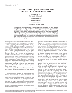 international joint ventures and the value of growth options