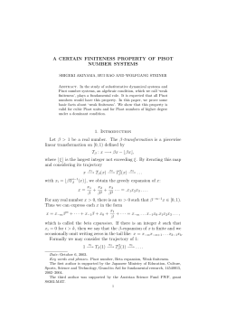 A CERTAIN FINITENESS PROPERTY OF PISOT NUMBER