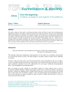 Children as Subjects and Agents of Surveillance