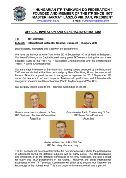 master harmat l&aacute;szl&oacute; viii. dan, president - Magyar ITF Taekwon