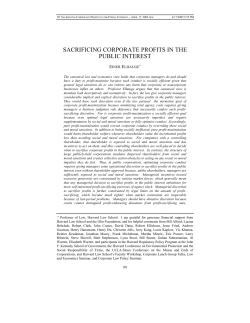 sacrificing corporate profits in the public interest