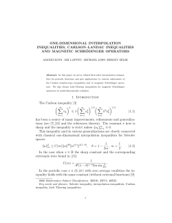 One-dimensional interpolation inequalities, Carlson-