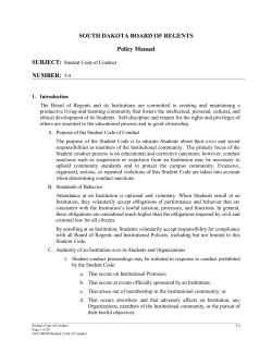 BOR Policy 3:4 - Student Code of Conduct