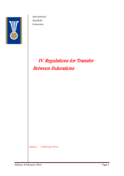 IV. Regulations for Transfer Between Federations