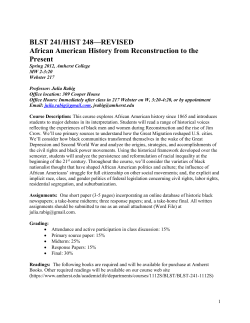 BLST 241/HIST 248&mdash;REVISED African American
