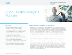 Cisco Tetration Analytics Platform At-a