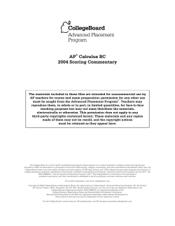 Scoring Commentary - The College Board