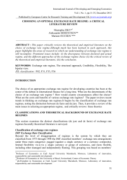 CHOOSING AN OPTIMAL EXCHANGE RATE REGIME