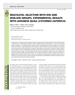 multilevel selection with kin and nonkin groups, experimental results
