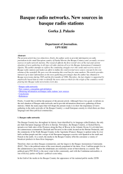Basque radio networks. New sources in basque radio stations