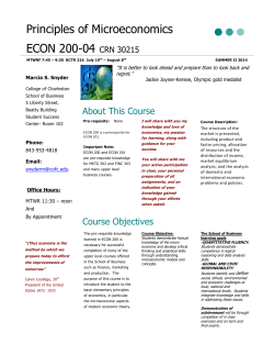 Principles of Microeconomics ECON 200