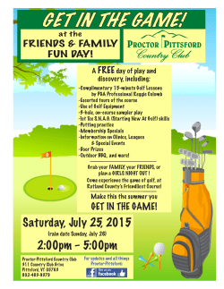 GET IN THE GAME! - Proctor Pittsford Country Club