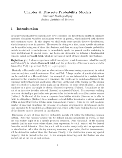 Chapter 4: Discrete Probability Models 1 Introduction