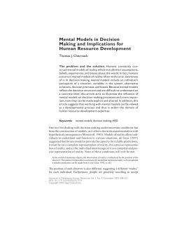 Mental Models in Decision Making and Implications for Human
