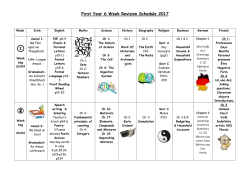 First Year 6 Week Revision Schedule 2017