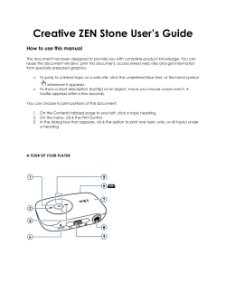Creative ZEN Stone User`s Guide