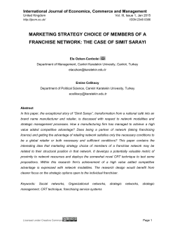 marketing strategy choice of members of a franchise network