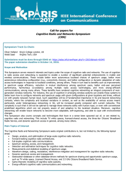 Call for papers for Cognitive Radio and Networks