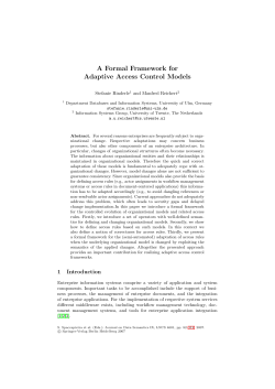 A Formal Framework for Adaptive Access Control Models
