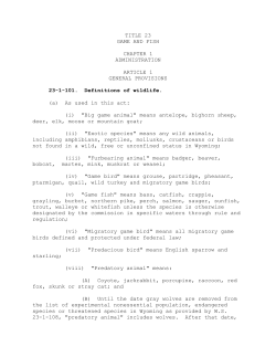 Title 23 Game and Fish