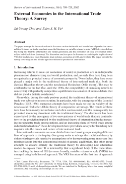 External Economies in the International Trade Theory