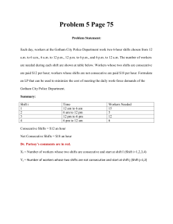 Problem 5 Page 75 Problem Statement: Each day, workers at the