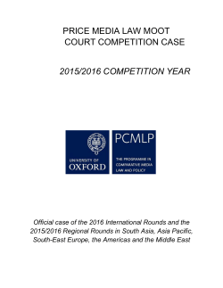 price media law moot court competition case 2015/2016 competition