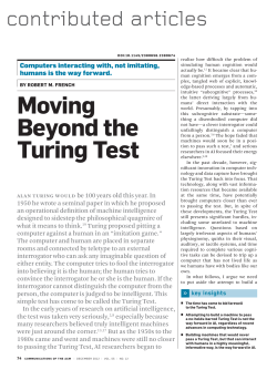 Moving beyond the Turing test
