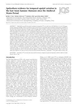 Speleothem evidence for temporalspatial variation in the East Asian