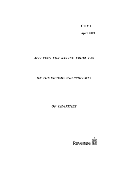 Applying for Relief from Tax on the Income and Property of Charities