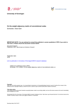 University of Groningen On the weight adjacency matrix of