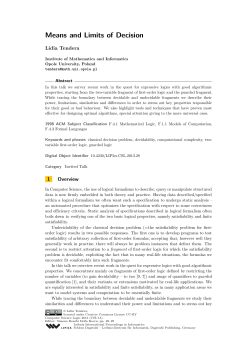 Means and Limits of Decision - DROPS