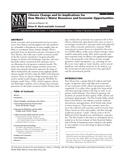 Climate Change and Its Implications for New Mexico`s Water