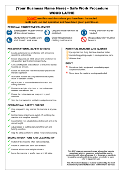 Safety Operating Procedures