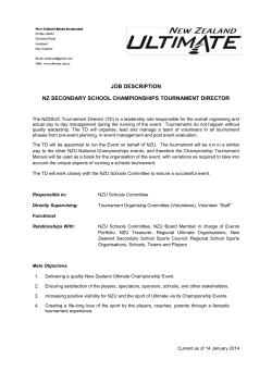 job description nz secondary school championships tournament