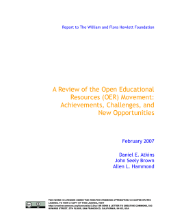 A Review of the Open Educational Resources (OER) Movement