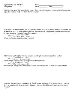 Algebra Unit 3 Test REVIEW Name: SpringBoard Period ______
