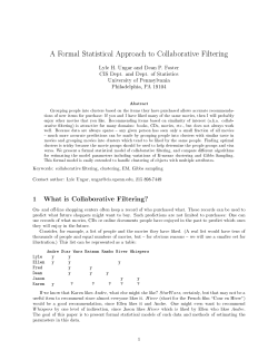 A Formal Statistical Approach to Collaborative
